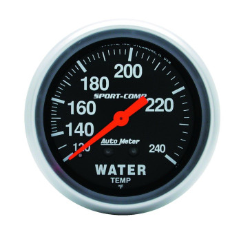 Auto Meter 3433 Sport-Comp Mechanical Water Temperature Gauge