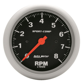 Auto Meter 3991 Sport-Comp In-Dash Electric Tachometer, 3.375 in.