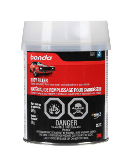 Bondo Body Filler, Original Formula for Fast, Easy Repair & Restoration of your Vehicle, 00261, Filler 14 oz and 0.5 oz Hardener, 1 Can