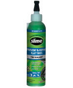 Slime 10007 Flat Tire Puncture Repair Sealant, Prevent and Repair, Small Tubeless Tires, Non-Toxic, eco-Friendly, 8 oz Bottle