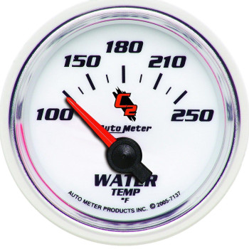 Auto Meter 7137 C2 2-1/16 100-250 F Short Sweep Electric Water Temperature Gauge