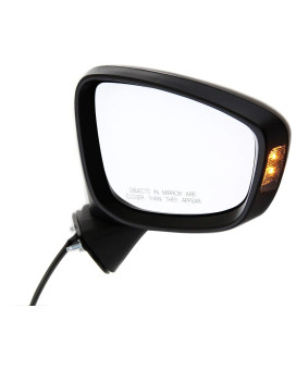 Kool Vue Mirror Compatible with 2013-2015 Mazda CX-5 Passenger Side In-housing Signal Light, Manual Folding, Paintable, Power Glass