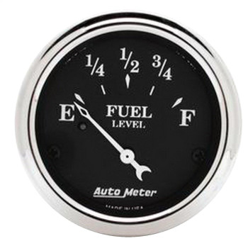 AUTO METER 1718 Old TYME Black Fuel Level Gauge, 2 1/16 - Short Sweep/Electric
