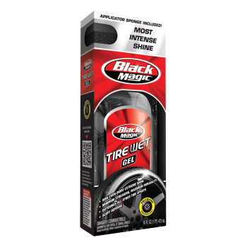 Black Magic 5072647 Tire Wet Gel, 16 oz - Thick Clinging Formula Sticks To Tires To Produce Minimal Sling and a Glossy Shine