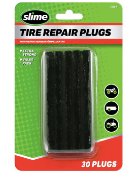 Slime 1031-A Tire Repair Plug Pack, Standard Heavy Duty Strings, for tubeless Off-Road Tires, Such as ATVS, wheelbarrows, Lawn mowers, Trailers, Pack of 30