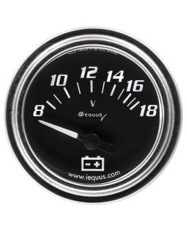 Equus 7268 2 Voltmeter, Chrome with Black Dial