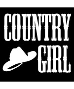 Chroma 3665 Country Girl 5.1 x 4.4 - White Die Cutz Decal