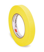 3M Automotive Refinish Masking Tape, 06652, 18 MM X 55 M, Yellow, Crepe Backing, Moisture Resistant, Multi-Purpose, 48 Per Case