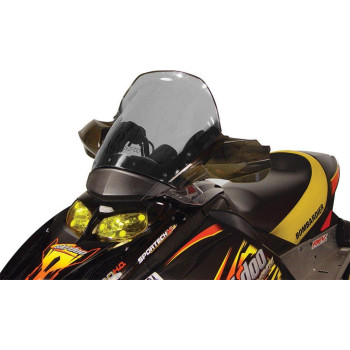 PowerMadd 13042 Cobra Windshield for Ski Doo Rev Fairing Mount - Tinted with black edge - Tall height