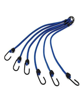 PROGRIP 689804 6-Arm Bungee Cord with Hooks for ATV Truck Rack and Trailer Cargo Tie Down Transport, Blue: 36 Length x 8mm Diameter