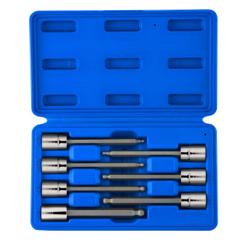 Neiko 10072A 3/8-Inch Drive Extra Long Allen Hex Bit Socket Set, SAE, 1/8-Inch - 3/8-Inch | S2 and Cr-V Steel, 7-Piece Set