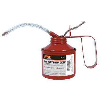 Performance Tool W242 Precision Pump Oiler for Vehicle Engine Oils and Lubricants, Red, 3/4 Pint