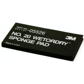 3M Wetordry Sponge Pad 20, 05526, 5-1/2 in x 2-3/4 in x 3/8 in, Flexible, Long Lasting, Automotive Sponge, Black