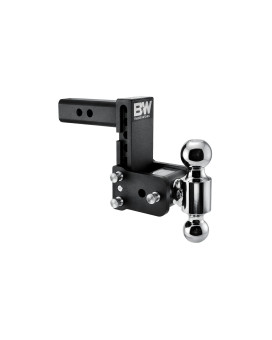 B&W Trailer Hitches Tow & Stow Adjustable Trailer Hitch Ball Mount - Fits 2 Receiver, Dual Ball (2 x 2-5/16), 5 Drop, 10,000 GTW - TS10037B