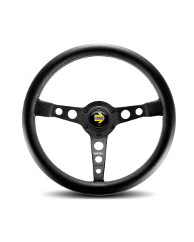 MOMO Motorsport Prototipo Steering Wheel Black Leather Grip Black Anodized Spoke White Stitch 350mm - PRO35BK2B