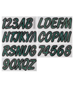 Hardline Products Series 400 Factory Matched 3-Inch Boat & PWC Registration Number Kit, Forest Green/Black (TEBKG400)