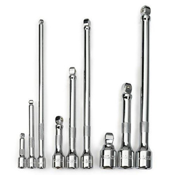 Neiko 00249A Wobble Extension Bar Set | 9 Piece | 1/4, 3/8, 1/2 Drives | Cr-V Steel