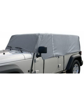 Rampage Products Rampage 4-Layer Breathable Cab Cover Fits Over Installed Top, Grey 1264 Fits 2007-2018 Jeep Wrangler Unlimited 4-Door