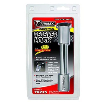 TRIMAX Industrial 5/8 Dia.Receiver Lock Twister Series with Flat Keys TK225, Clam Packaging, Chrome