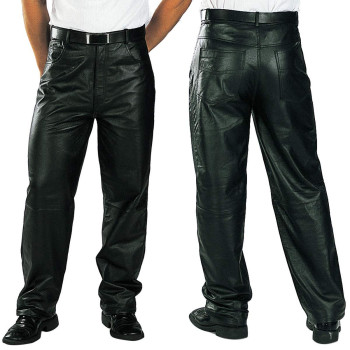 Xelement 860 Men's 'Classic' Black Loose Fit Motorcycle Casual Leather Pants - 38