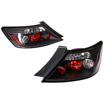 Spec-D Tuning Black Tail Lights Compatible with 2006-2011 Honda Civic Coupe 2 Door, Left + Right Pair Assembly