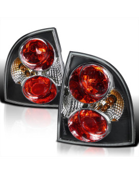 Spec-D Tuning Black Housing Clear Lens Tail Lights Compatible with 2001-2005 VW Passat 4Dr Sedan, Left + Right Pair Assembly