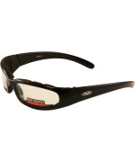 Global Vision Chicago Padded Riding Glasses (Black Frame/Clear Lens)