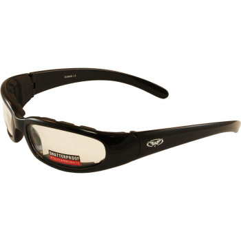 Global Vision Chicago Padded Riding Glasses (Black Frame/Clear Lens)