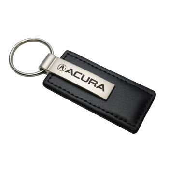 Au-TOMOTIVE GOLD, INC. Officially Licensed Rectangular Leather Key Chain for Acura (Black)