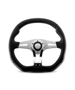 Momo TRK-R35BK0B Trek-R 350 mm Leather Steering Wheel, Black