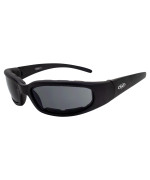 Global Vision Chicago Padded Riding Motorcycle Sunglasses for Men & Women Black w/Smoke Lens Safety RX-ABLE