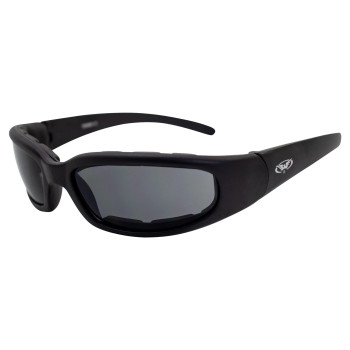 Global Vision Chicago Padded Riding Motorcycle Sunglasses for Men & Women Black w/Smoke Lens Safety RX-ABLE