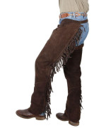 Tough-1 Western Fringed Chaps, Brown, Large