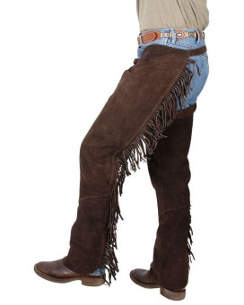 Tough-1 Western Fringed Chaps, Brown, Large