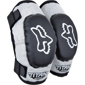 Fox Racing PeeWee Titan Motocross Elbow Guard, Black/Silver, S/M