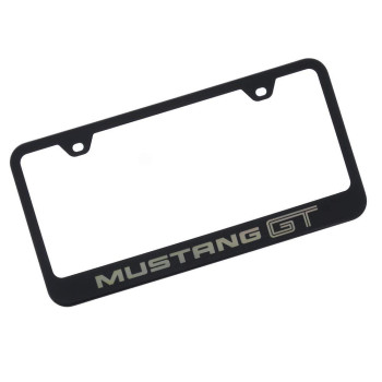 Au-TOMOTIVE GOLD Mustang GT Laser Etched Frame - Black