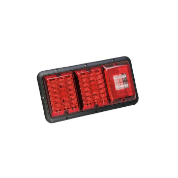 Bargman 48-84-009 Horizontal Mount Triple LED/Incandescent Taillight (Red- Black Base)