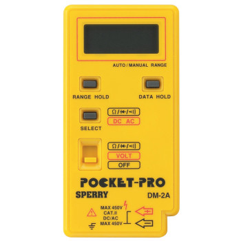 Sperry Instruments DM2A Pocket Pro, Digital Multimeter, 4 Function, 450V AC/DC, Continuity, 17 Auto Range