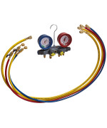 Yellow Jacket 46003 Brute II Test and Charging Manifold, F/C, Red/Blue Gauge, bar/psi, R-410A