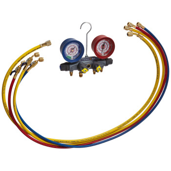 Yellow Jacket 46003 Brute II Test and Charging Manifold, F/C, Red/Blue Gauge, bar/psi, R-410A