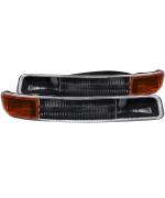 ANZO USA 511005 GMC Black w/Amber Reflector Bumper Light Assembly - (Sold in Pairs)