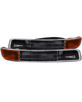 ANZO USA 511005 GMC Black w/Amber Reflector Bumper Light Assembly - (Sold in Pairs)