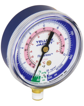 Yellow Jacket FLUTTERLESS 49036 Class B Manifold Gauge, Blue