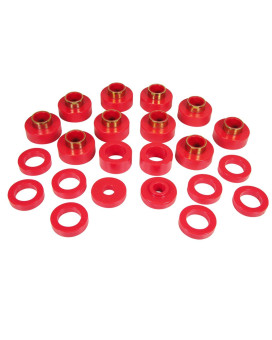 Prothane 1-103 Red Body Mount Bushing Kit for CJ5, CJ7, CJ8, YJ and TJ - 22 Piece