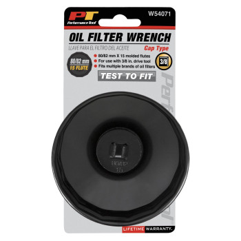 Performance Tool W54071 Cap Filter Wrench, 80mm/82mm 15 Flutes