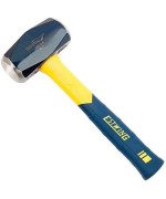 Estwing Sure Strike Drilling/Crack Hammer - 3-Pound Sledge with Fiberglass Handle & No-Slip Cushion Grip - MRF3LB, Blue/Yellow