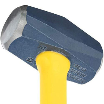 Estwing Sure Strike Drilling/Crack Hammer - 3-Pound Sledge with Fiberglass Handle & No-Slip Cushion Grip - MRF3LB, Blue/Yellow