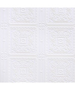 Brewster RD80000 Turner Tile Textured Vinyl Wallpaper, Paintable,White, 20.9x2x2