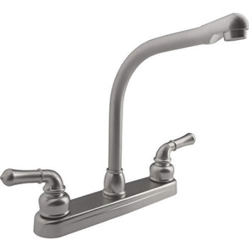 Dura Faucet DF-PK210C-SN Hi-Rise RV Kitchen Sink Faucet with Classical Levers (Brushed Satin Nickel)