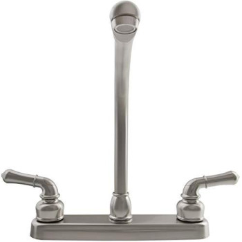 Dura Faucet DF-PK210C-SN Hi-Rise RV Kitchen Sink Faucet with Classical Levers (Brushed Satin Nickel)